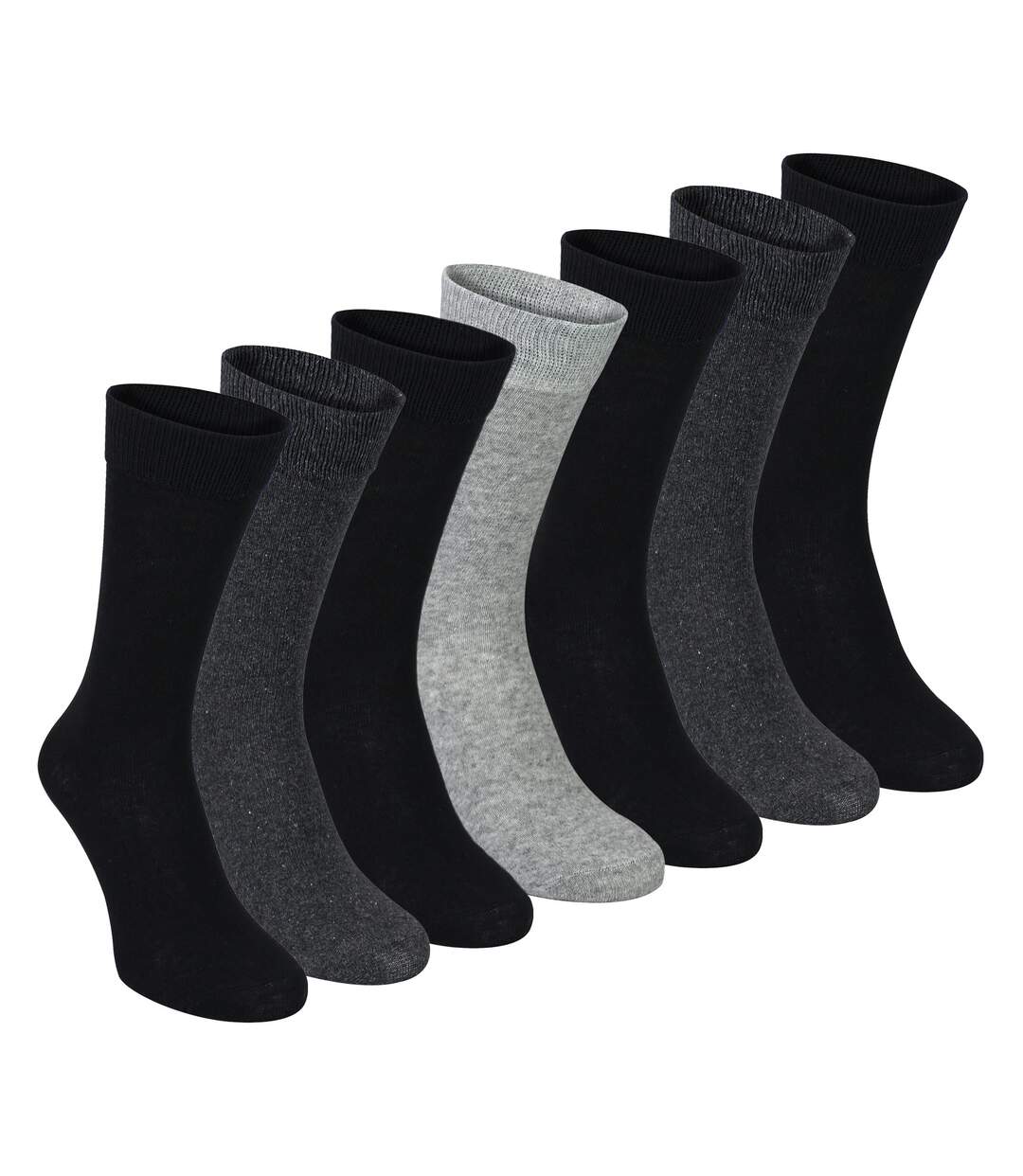 7 Pack Mens Classic Suit Socks - Soft Breathable Plain Dress Socks-1