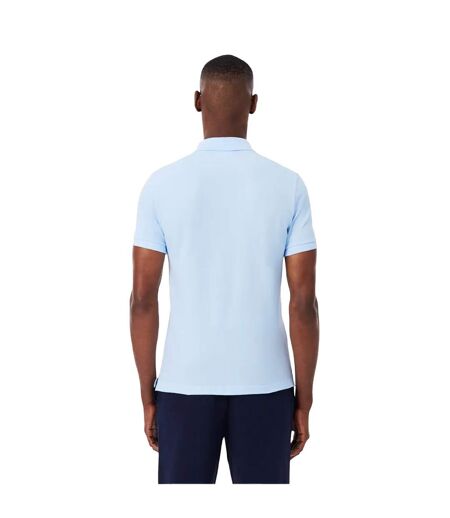 Mens Pima Cotton Short-sleeved Polo Shirt Blue Lacoste