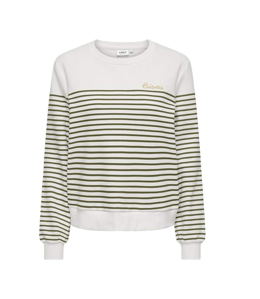Sweat blanc/vert femme only bine-1