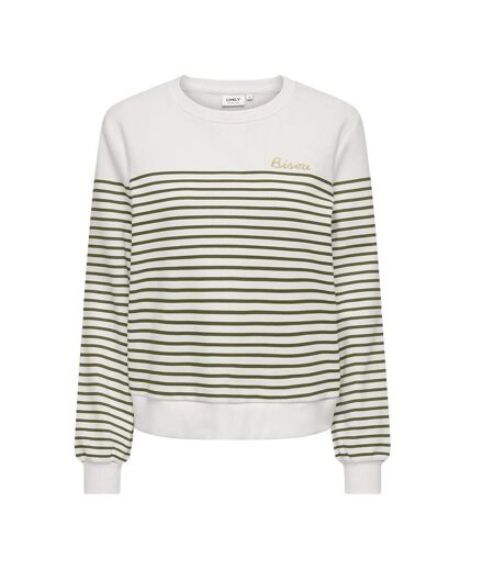 Sweat blanc/vert femme only bine