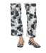 Pantalon Officiel Motif/style Floral Femme Blanc Noir Stine Goya-3