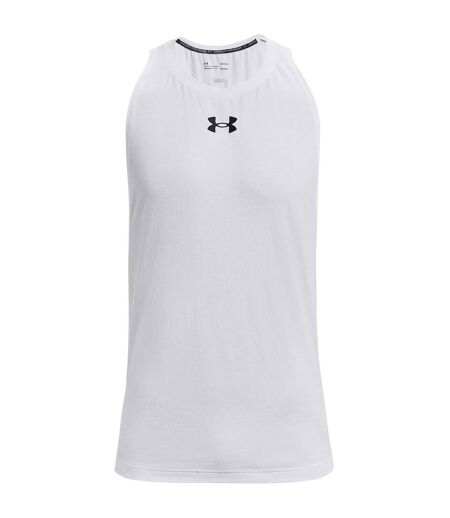 Mens Baseline Tank Top White Black Under Armour