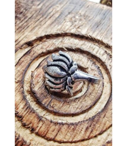 Floral Lotus Oxidised German Silver Gypsy Tribal Non Pierced Nose Pin