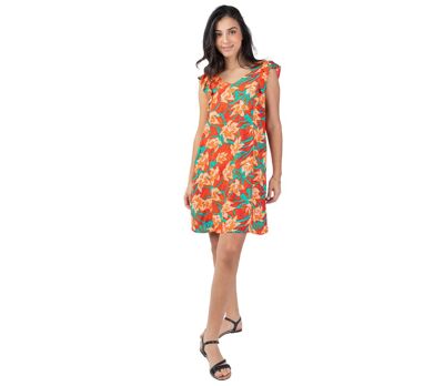 Robe coupe flatteuse ZOLA motif floral lumineux Coton Du Monde
