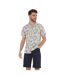 Chemise Manches Courtes Motif/style Floral Homme Vieux Bleu Threadbare-2