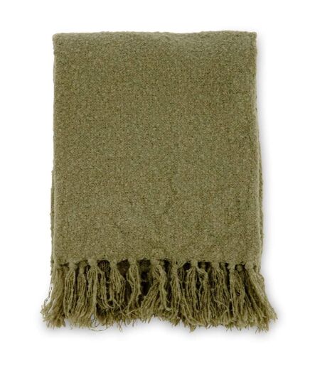 Jeté de canapé en polyester avec pampilles Stanly 170 x 130 cm Vert