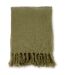 Jeté de canapé en polyester avec pampilles Stanly 170 x 130 cm Vert-1