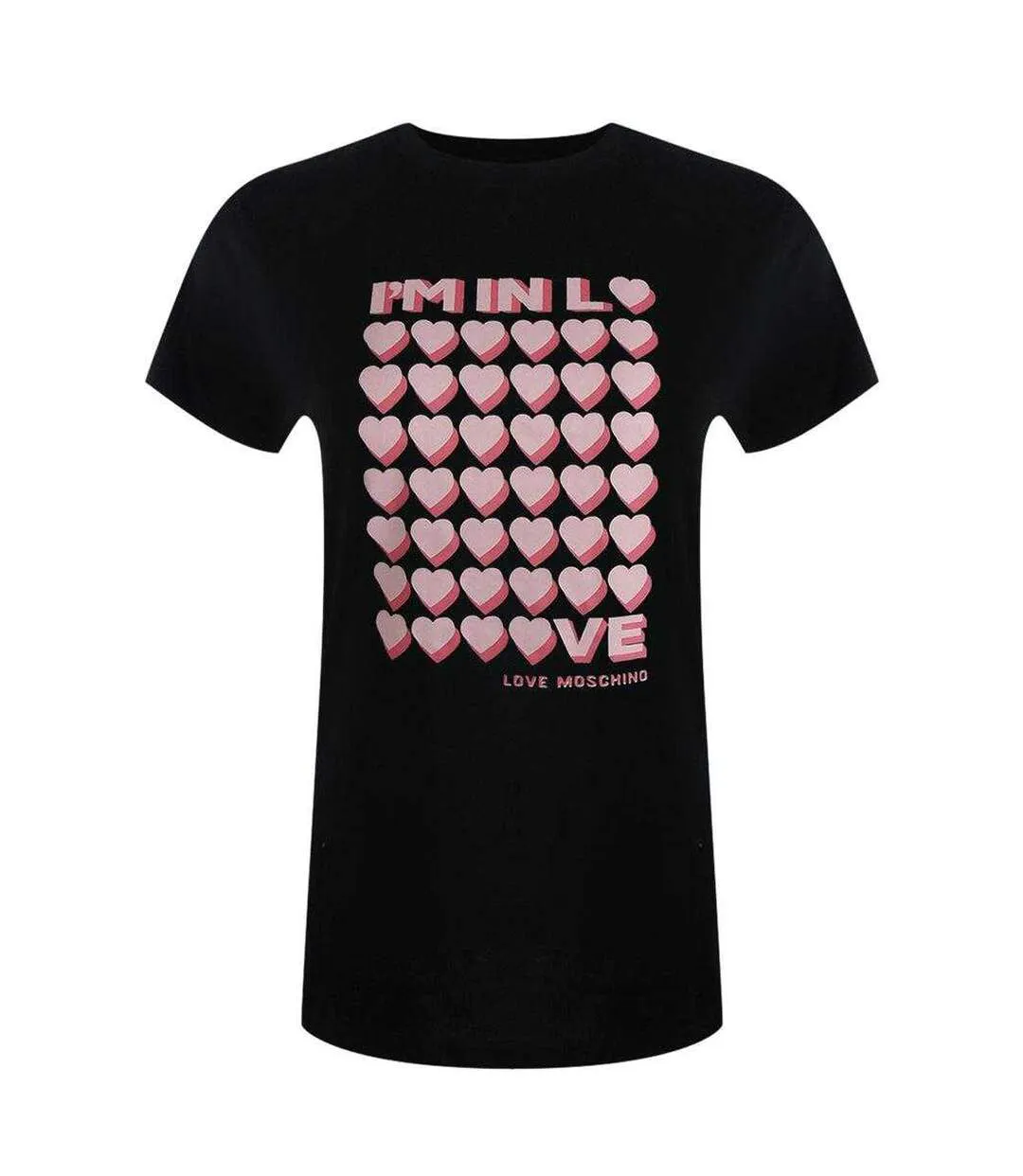 Womens/ladies I´m So In Love Everyday T-shirt Black Love Moschino-1