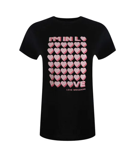 Womens/ladies I´m So In Love Everyday T-shirt Black Love Moschino