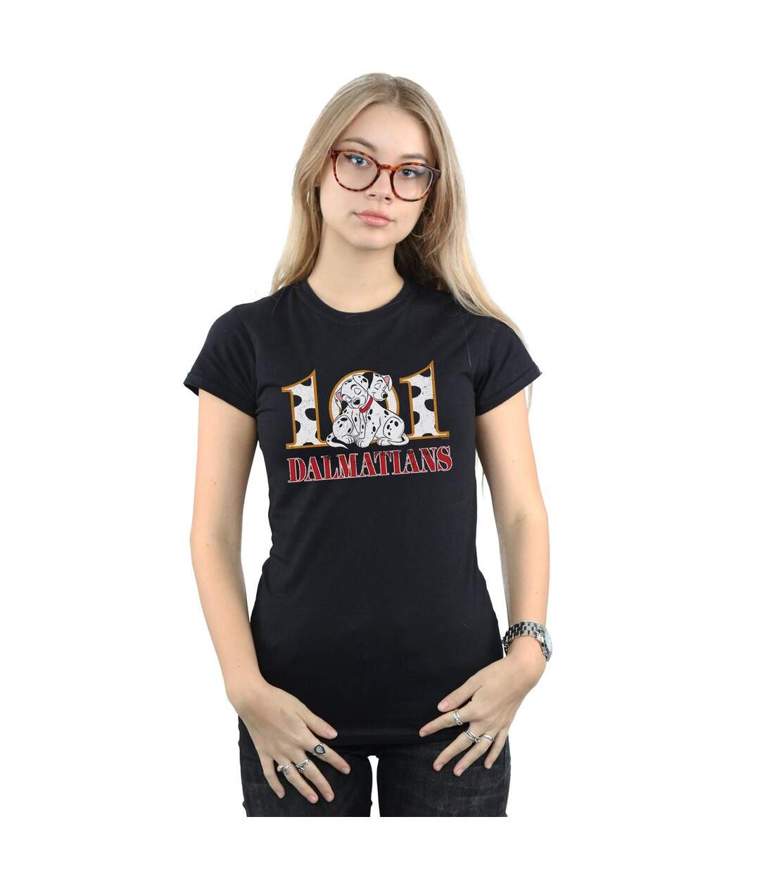 Disney Femme/Les femmes 101 Dalmatians Puppy Hug T-Shirt en coton (Noir) - UTBI16012-2