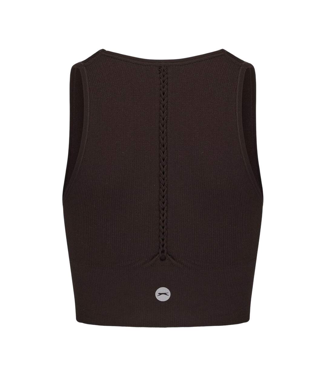 Pack Of 2  Womens/ladies V Neck Slim Crop Top  Chocolate Sugar Swizzle Slazenger-2