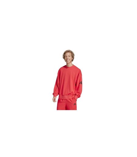 Mens Cotton Oversized Sweatshirt Ruby Red Black Adidas