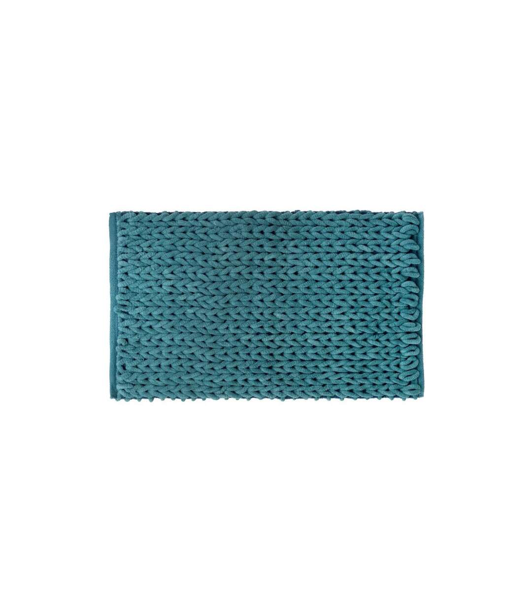Tapis Salle de Bain Tissé Épais 50x75cm Bleu Pétrole-1