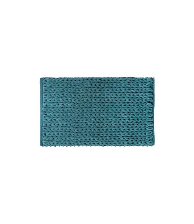 Tapis Salle de Bain Tissé Épais 50x75cm Bleu Pétrole