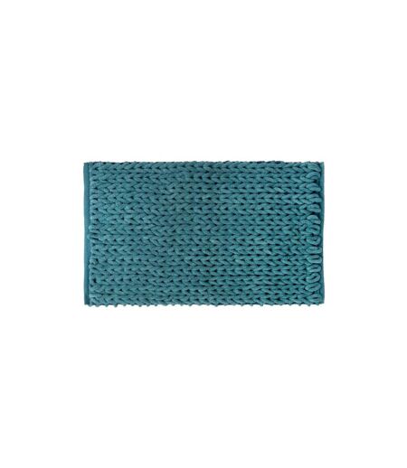 Tapis Salle de Bain Tissé Épais 50x75cm Bleu Pétrole