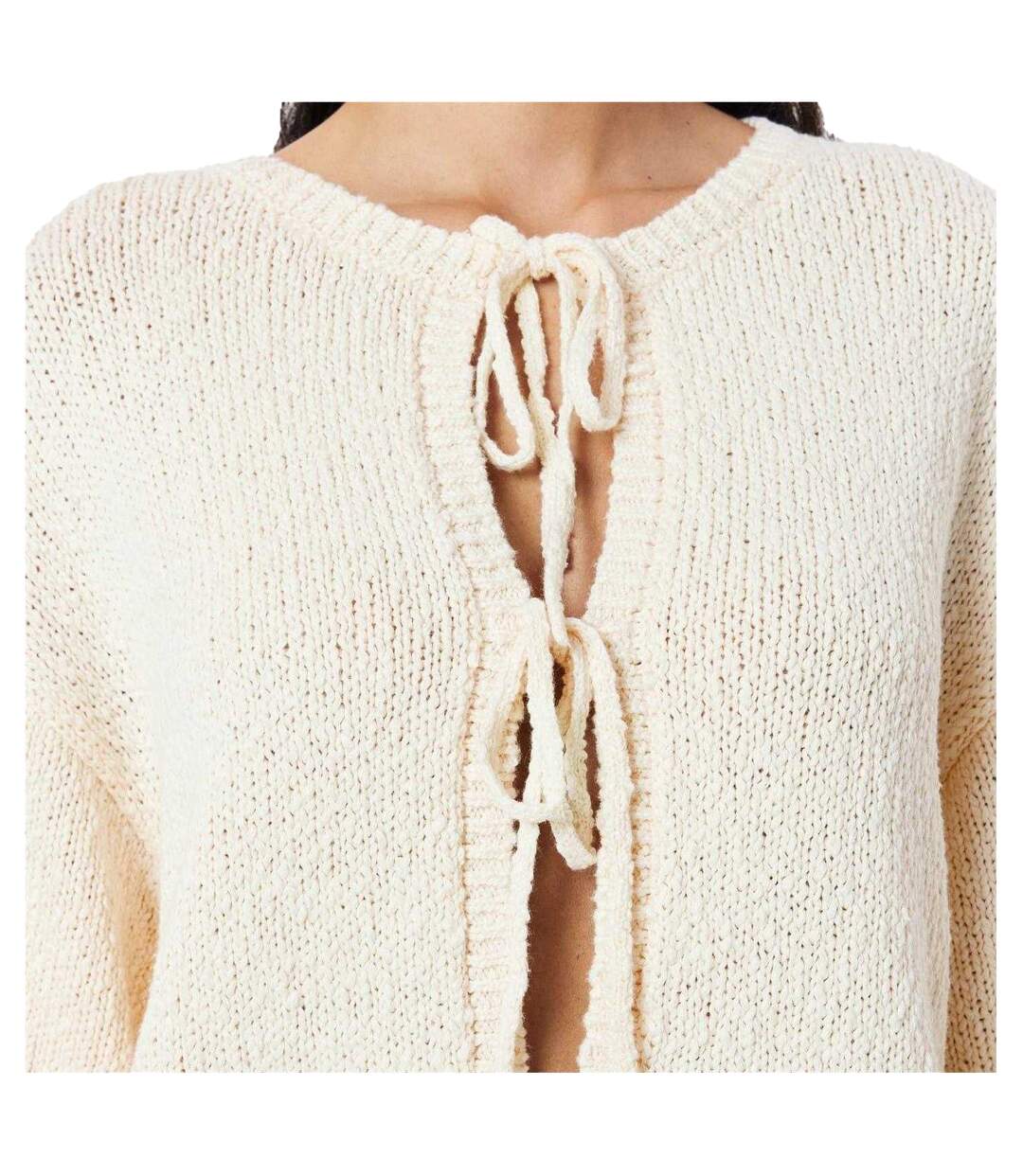 Womens/ladies Salma Tie Oversized Cardigan Gardenia Edited-4