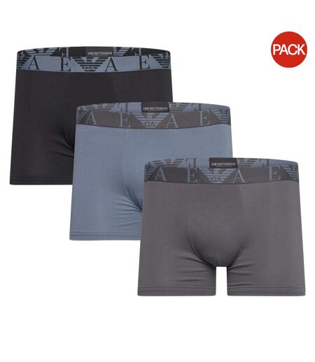 Pack Of 3  Mens Boxer Shorts  Blue Grey Black Emporio Armani