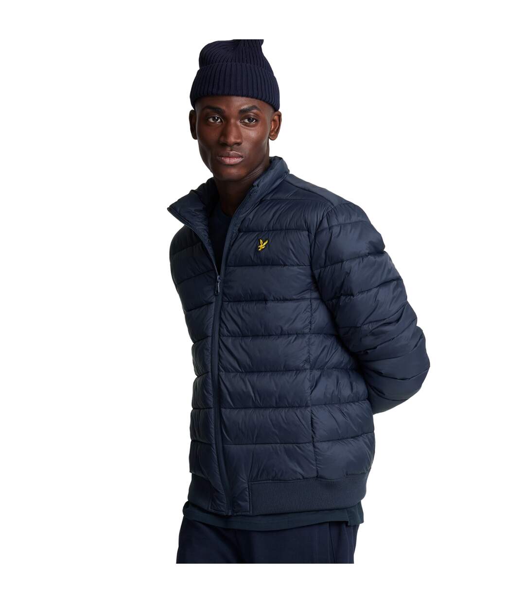 Mens funnel neck padded jacket dark navy Lyle & Scott