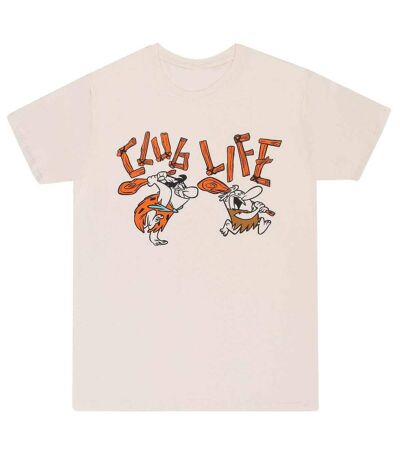 T-shirt club life adulte beige pâle The Flintstones