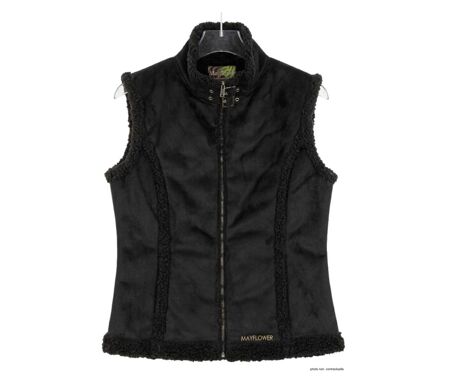 MAYFLOWER 828070U001 - Gilet sans manches noir en suédine : l'élégance du toucher velours