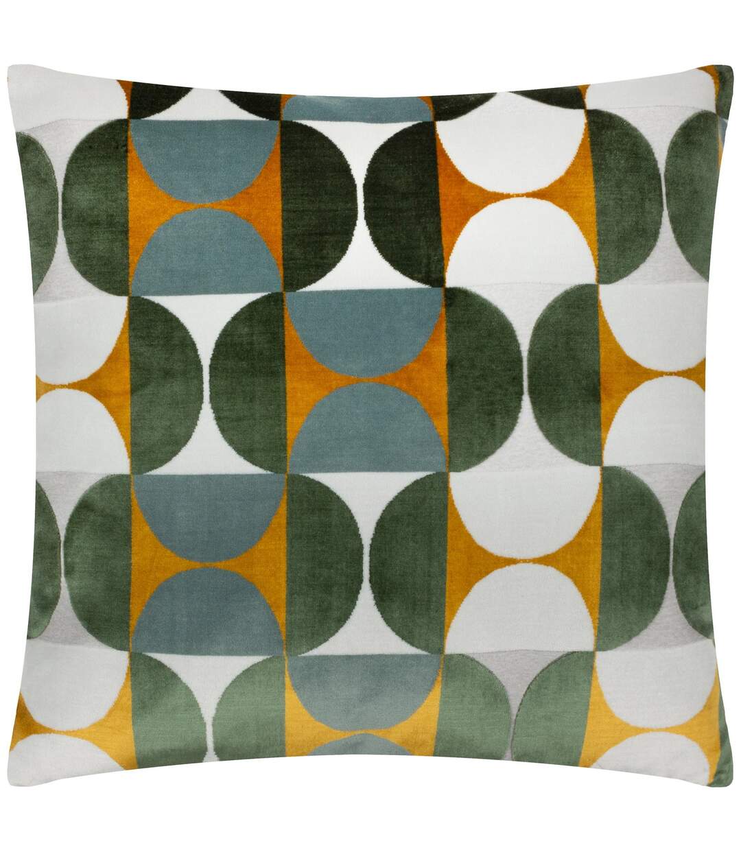 Bardot cut velvet cushion cover 50cm x 50cm gold/blue Paoletti-1