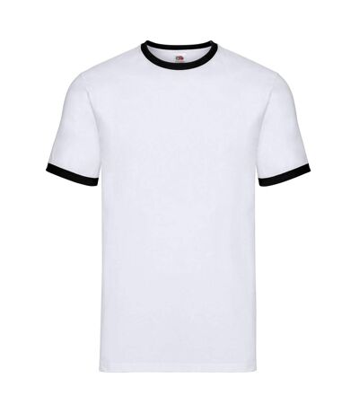 T-shirt adulte blanc / noir Fruit of the Loom