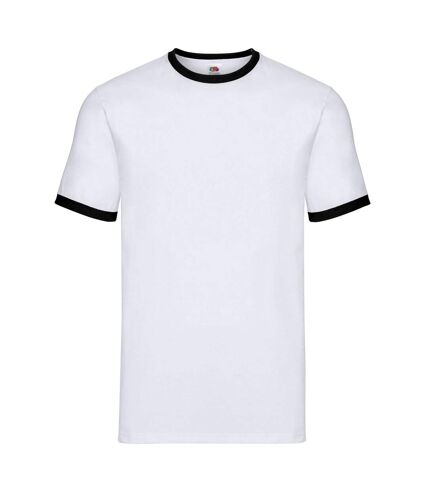 T-shirt adulte blanc / noir Fruit of the Loom