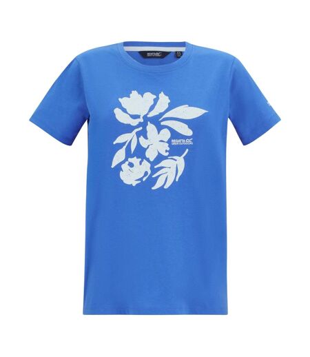 T-shirt Motif/style Fleur Et Silhouette Filandra Femme Bleu Vif Regatta