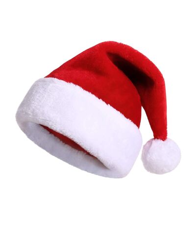 Christmas Shop Adults Unisex Plush Santa Hat (Red) - UTRW7418