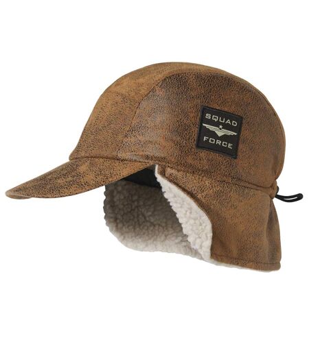 Men's Faux-Suede and Sherpa Cap