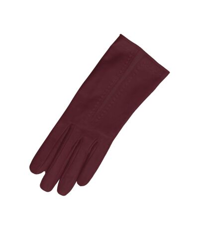 Eastern Counties Leather Womens/Ladies Sadie Contrast Panel Gloves (Cranberry/Cranberry)
