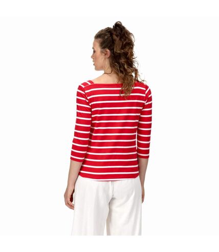 Regatta Womens/Ladies Polexia Stripe T-Shirt (True Red/White) - UTRG6921