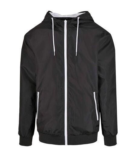 Veste windrunner homme noir / blanc Build Your Brand