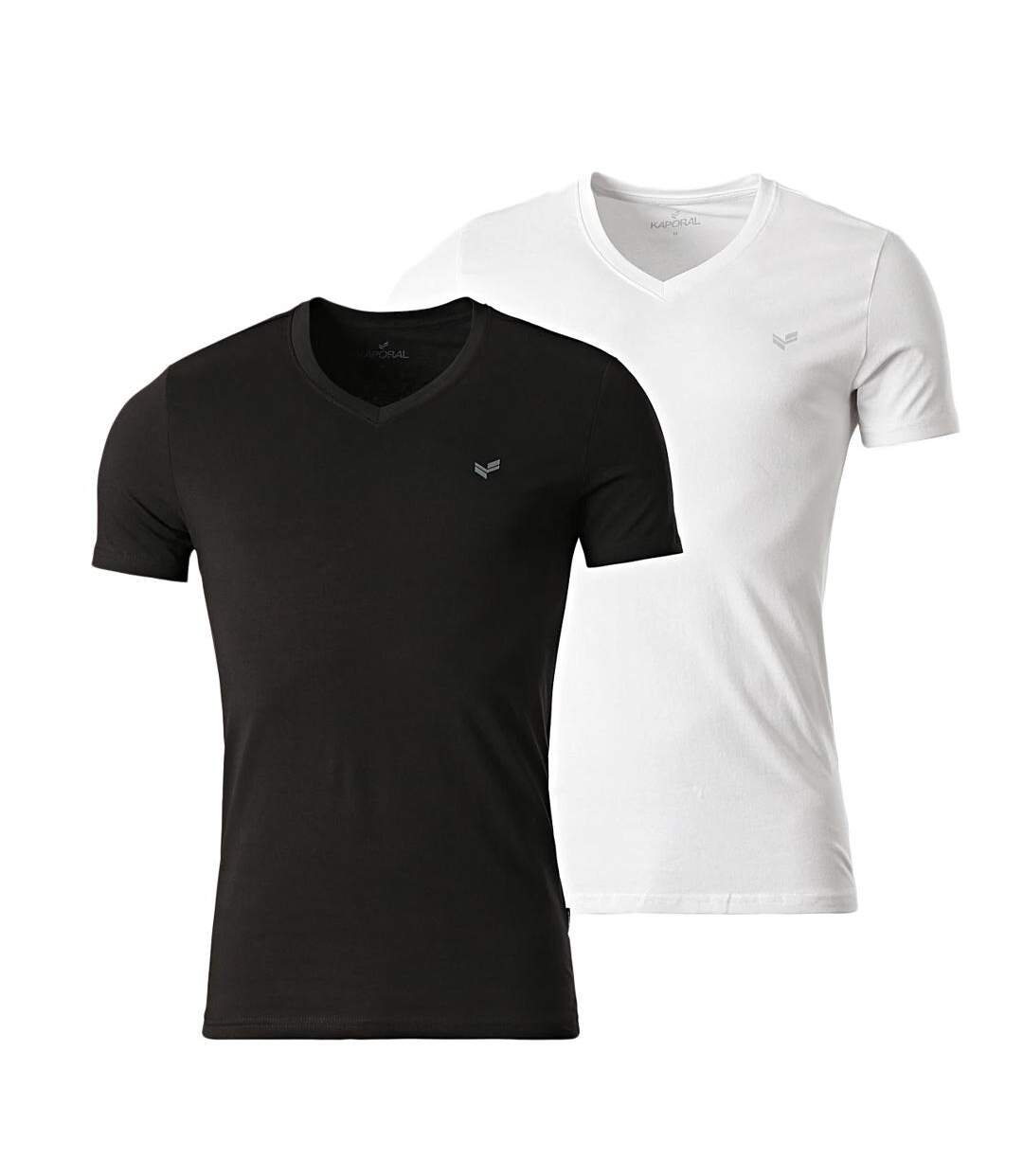Lot de 2 t-shirts blanc/noir homme kaporal gifth-1