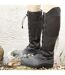 Womens/ladies Mont Maudit Leather Long Riding Boots Black Grey Hy-1