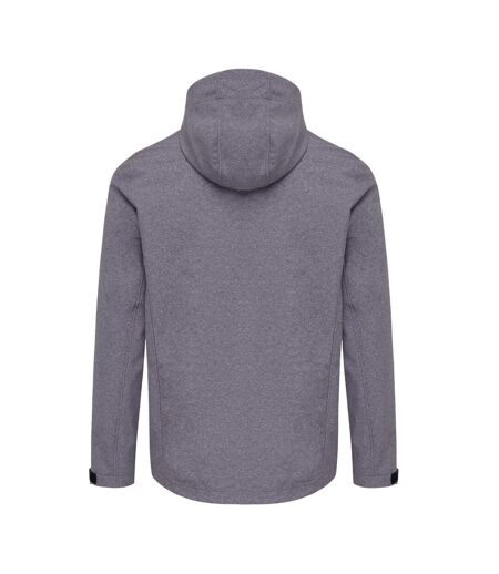 Mens makalu recycled polyester soft shell jacket vulcano heather grey heather Iqoniq