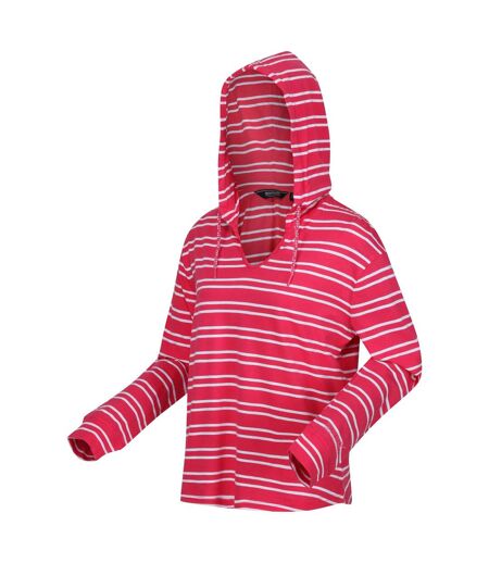 Sweat À Capuche Minerve Femme Rose Vif Blanc Regatta