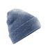 Bonnet À Manchettes Original Pour Adultes, Unisexe Bleu Marine Chiné Beechfield-1
