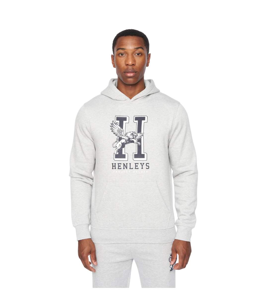 Sweat à capuche belton homme gris chiné Henleys