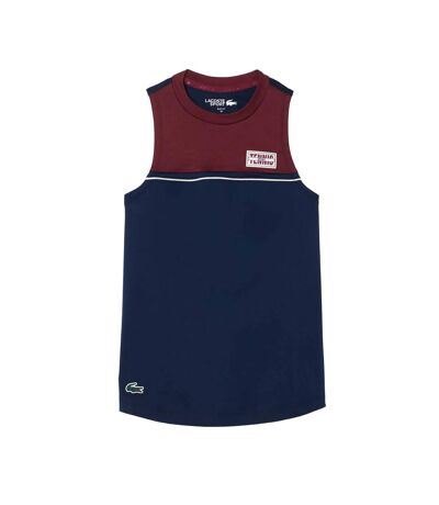 Womens/ladies contrast stretch sport t-shirt navy/burgundy Lacoste