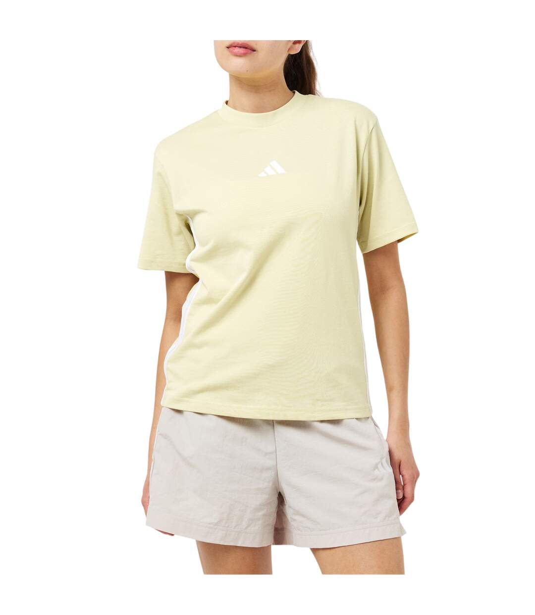 T-shirt Motif/style 3 Rayures Essentials Femme Jaune Pâle Adidas-3