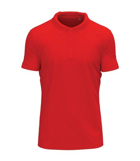 Mens Stretch Polo Shirt Scarlet Red Stedman