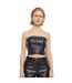 Womens/ladies Synthetic Leather Bandeau Top Black Urban Classics-3