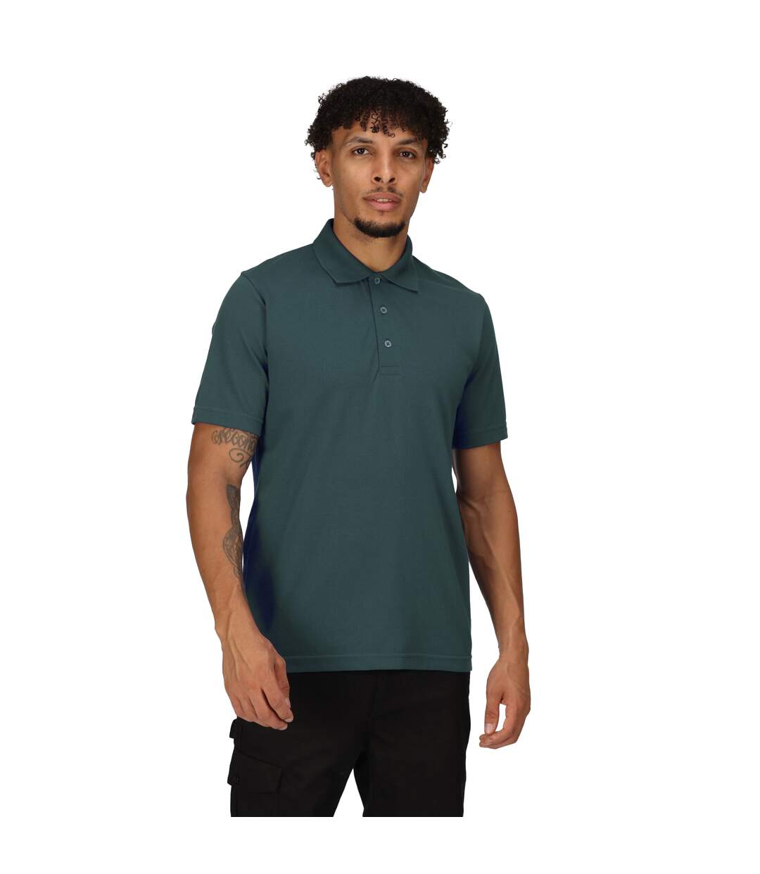 Mens pro 65/35 short-sleeved polo shirt dark green Regatta