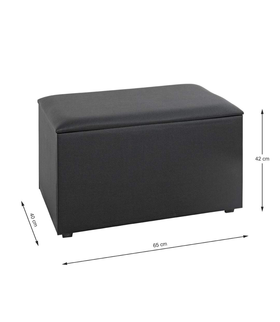 Coffre de Rangement Design Soldi 65cm Noir-5