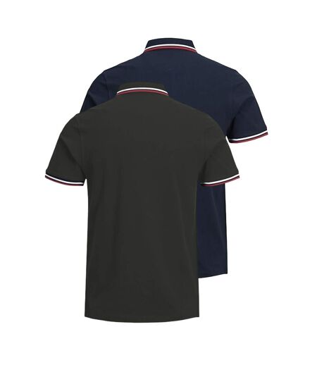 Lot De 2  Polos Paulos Homme Bleu Marine Vert Foncé Jack And Jones