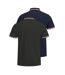 Lot De 2  Polos Paulos Homme Bleu Marine Vert Foncé Jack And Jones-3