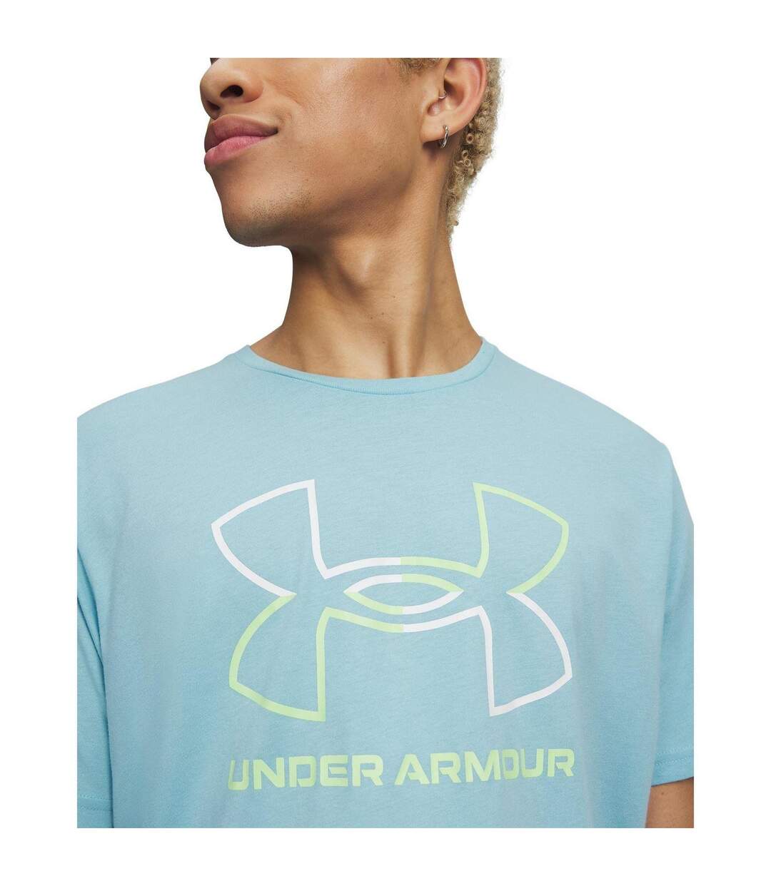 Mens Foundation Updates Gl Short-sleeved T-shirt Blue Lime White Under Armour-3
