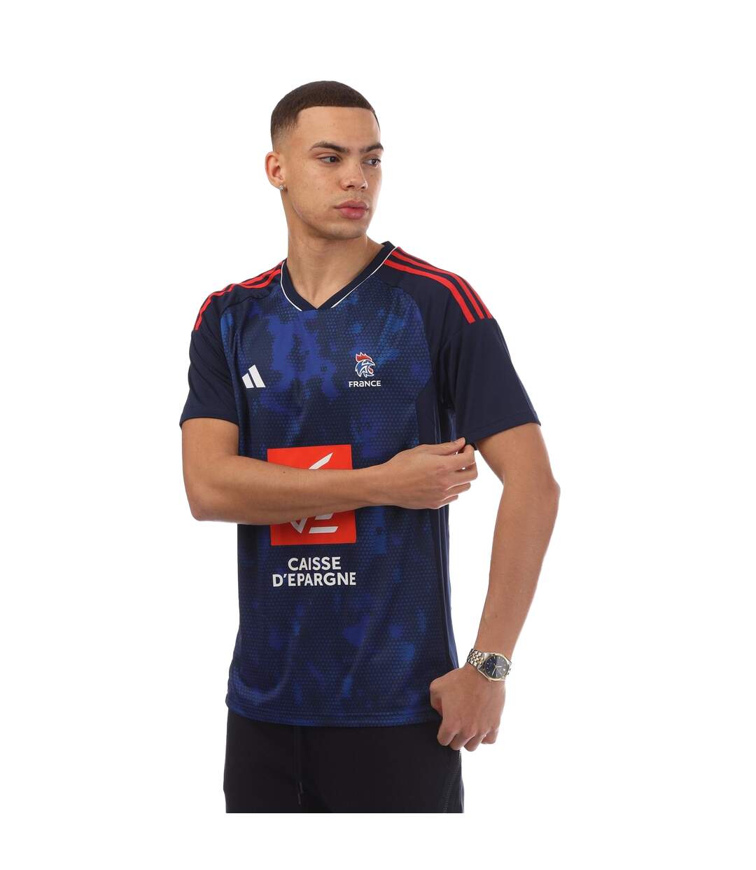 Maillot De Foot Motif/style France Homme Bleu Marine Adidas-1