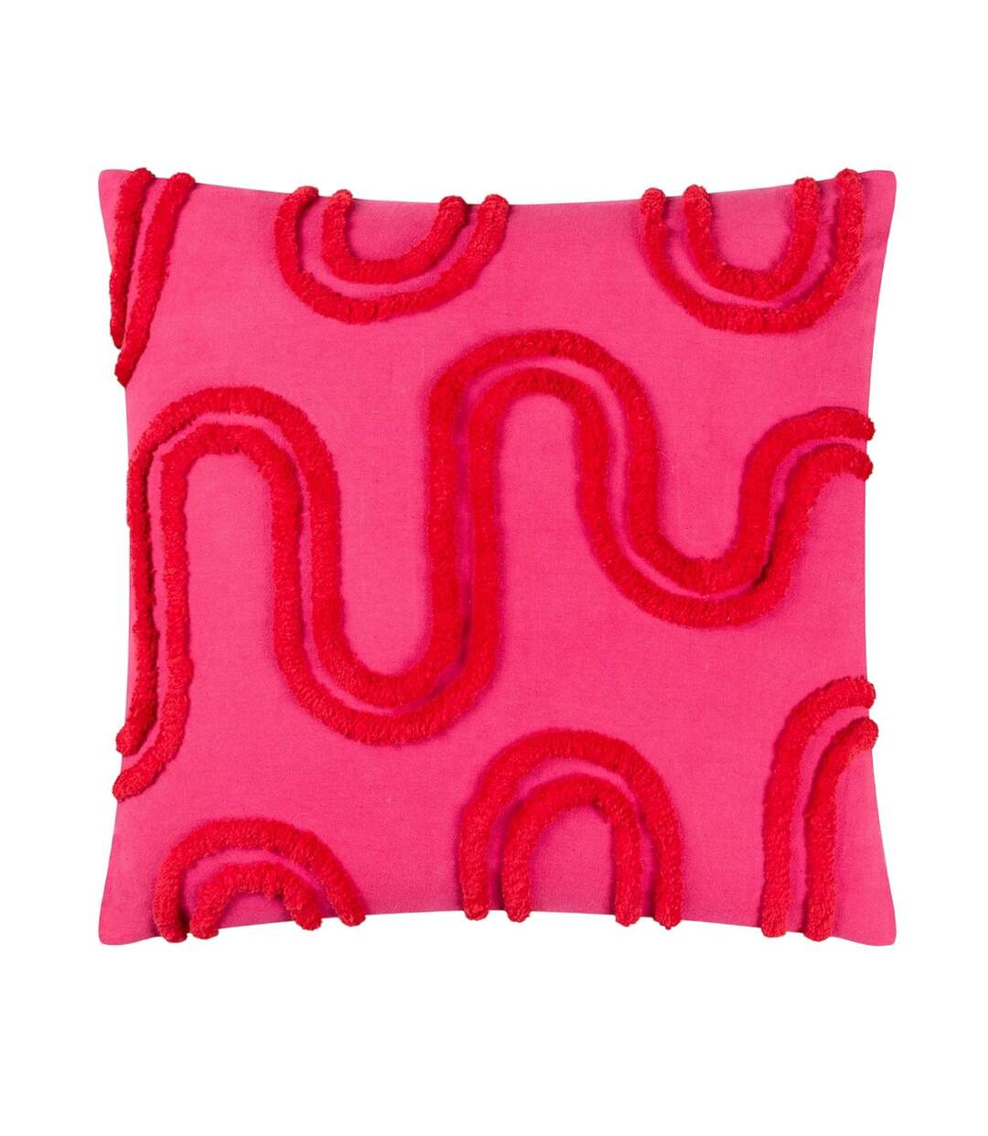 Archie tufted cushion cover 45cm x 45cm pink/red Heya Home-1
